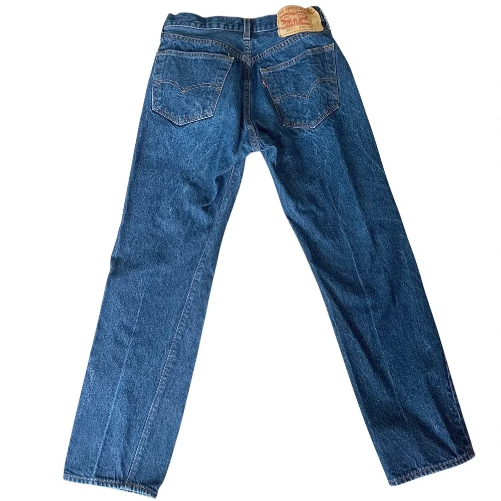 Levi's 501‎ Original Fit Jeans Mens 32x32 Blue Dark Wash Straight Leg Button Fly